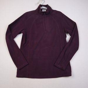 Columbia Fleece 1/4 Zip Up Sweatshirt Adult L Deep Purple Wine Athletic Womens